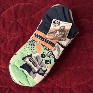 Star Wars Mandalorian Baby Yoda Socks - Green and Navy
